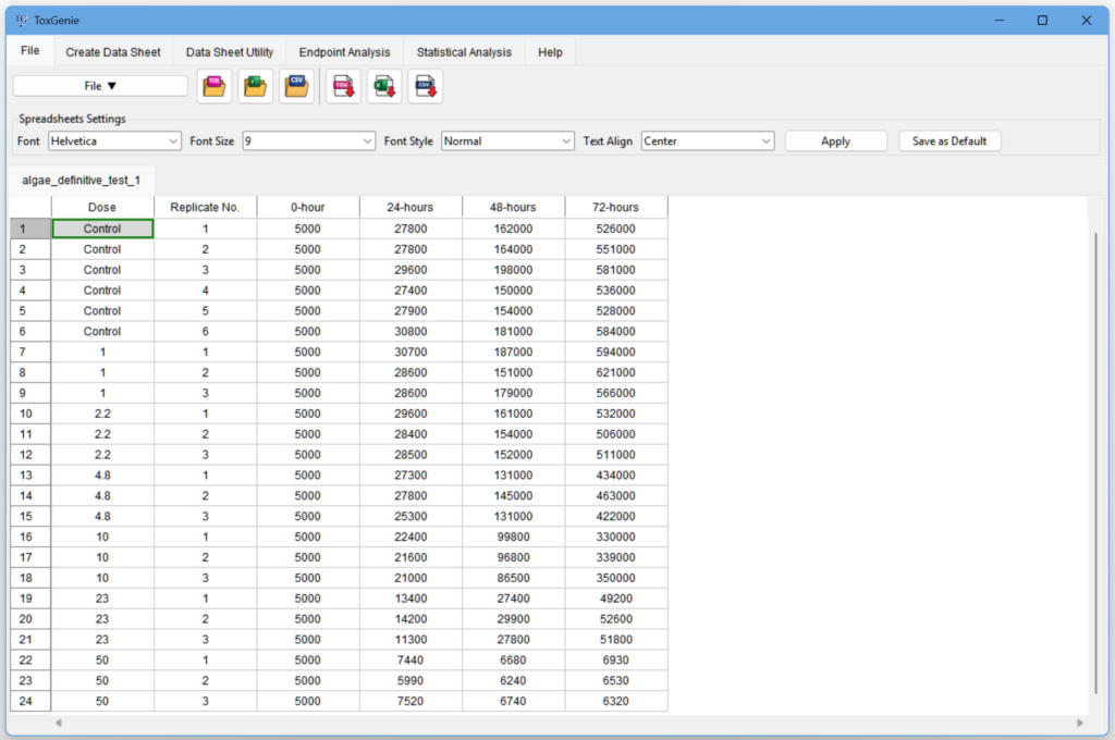 ToxGenie features: 2-step toxicity data analysis workflow: Data entry and analysis method selection guide.