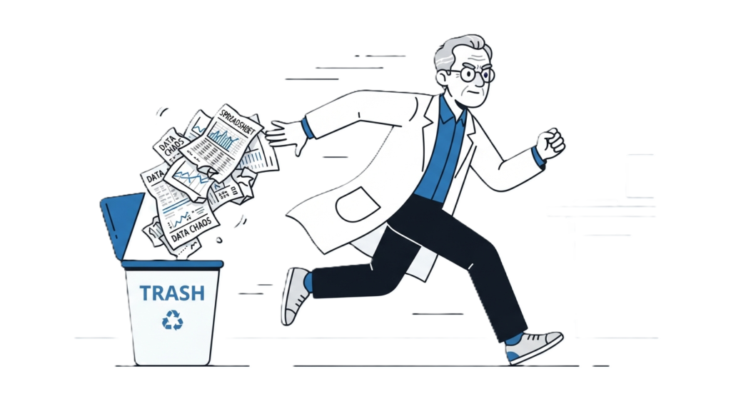 About ToxGenie - Founder throwing away old spreadsheets to build a new solution